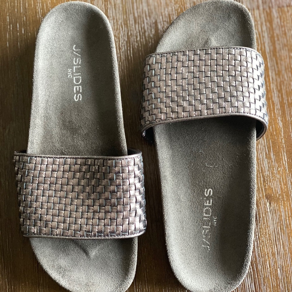 J Slides Naomi Metallic Sandal